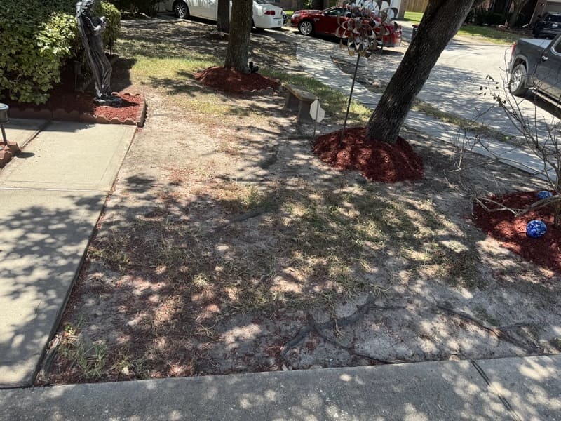 Landscape bed maintenance and mulch installation project